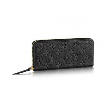 Louis Vuitton Monogram Empreinte Leather Clemence Wallet Black