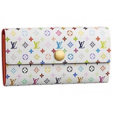 Портфейл Louis Vuitton Sarah в многоцветен бял цвят, оранжев