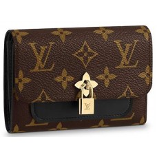 Компактен портфейл Louis Vuitton Monogram Canvas Flower, черен, m62578