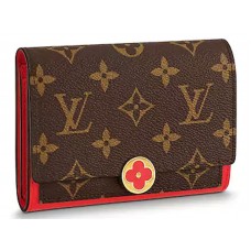 Компактен портфейл Louis Vuitton Flore Monogram Canvas Coquelicot m64587