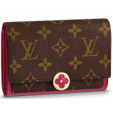 Компактен портфейл Louis Vuitton Flore от монограмно платно, цвят фуксия, m64588
