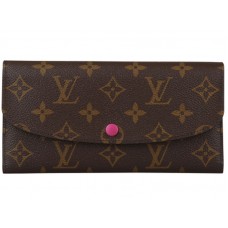 Портфейл Louis Vuitton Emilie с монограмен плат, розов, m41943
