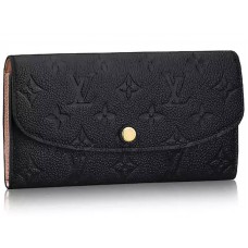 Louis Vuitton Monogram Empreinte Кожен портфейл Emilie Черен m62369