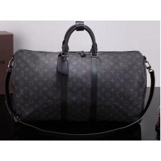 Louis Vuitton Monogram Eclipse Canvas Keepall Bandouliere 55 m40605
