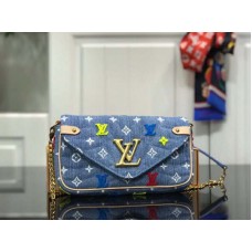 Чанта Louis Vuitton Monogram Denim New Wave Chain Pochette Blue m67531