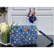 Чанта Louis Vuitton Monogram Denim New Wave с цип, синя, m67538