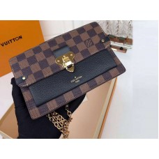Портфейл Louis Vuitton Damier Canvas Ebene Vavin Chain Черен n60221