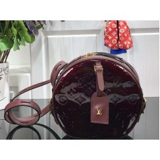 Кутия за шапка Louis Vuitton Monogram Vernis с мека престилка, бордо m53999