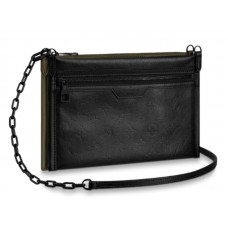 Чанта Louis Vuitton Monogram Shadow от кожа с плоска черна m44635