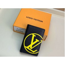 Чанта Louis Vuitton Epi Leather Pocket Orgainer черна с жълти инициали m67904