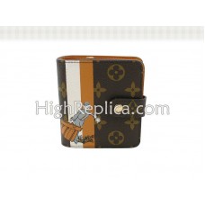Компактен портфейл с цип Louis Vuitton Monogram Groom в оранжево